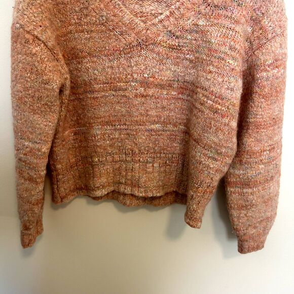 J.crew Long Sleeve Pullover Puff-sleeve V-neck Sweater Size Medium Wool Alpaca - Picture 3 of 16